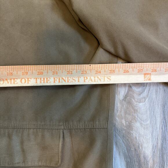 VTG Colours by Alexander Julian Mens Jacket XL Tan Faux Suede Lightweight Preppy - Picture 8 of 11